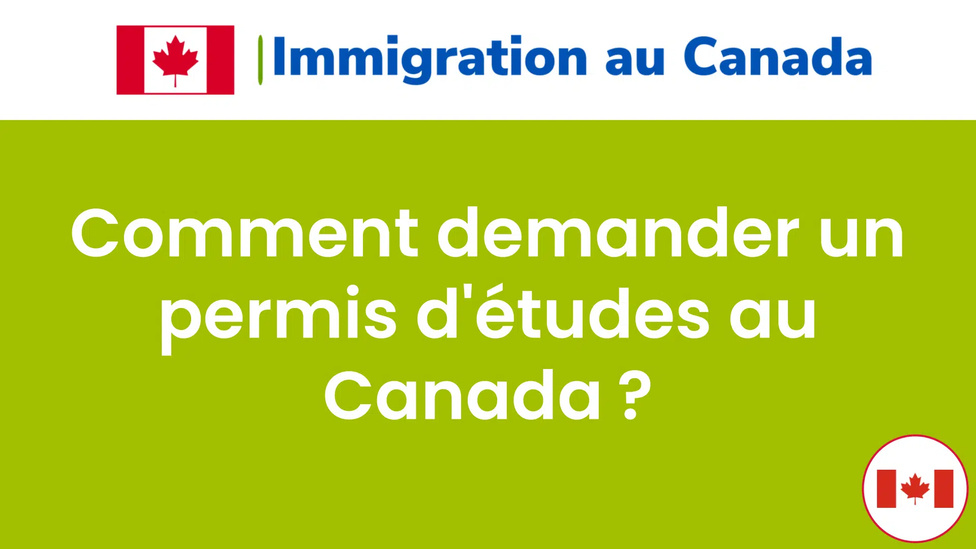 permis d'études au Canada